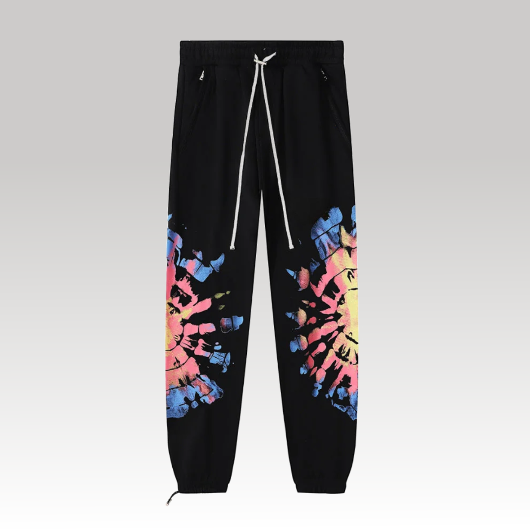 Tie-Dye Pants Black
