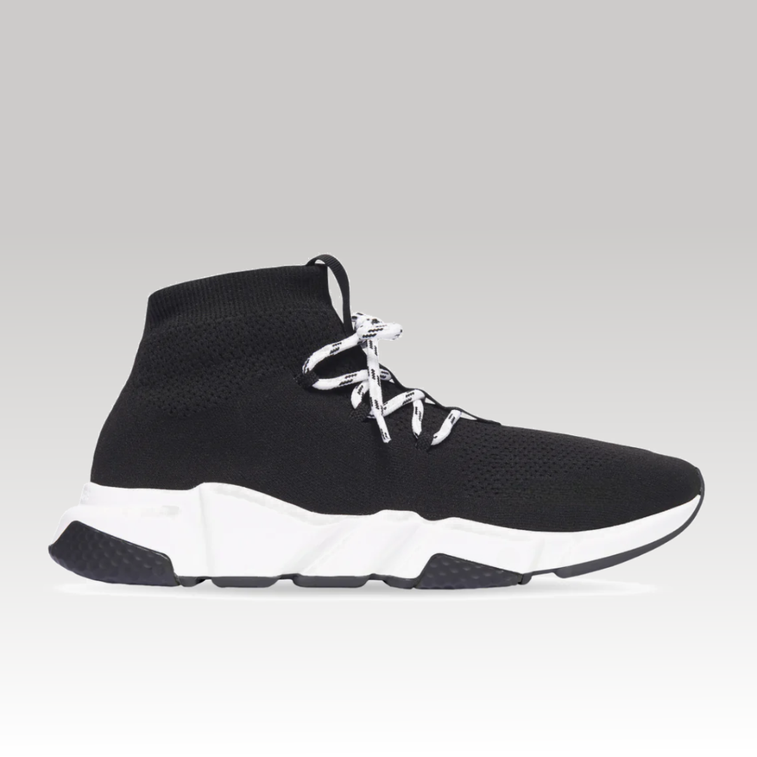Speed Sneaker White & Black With Laces