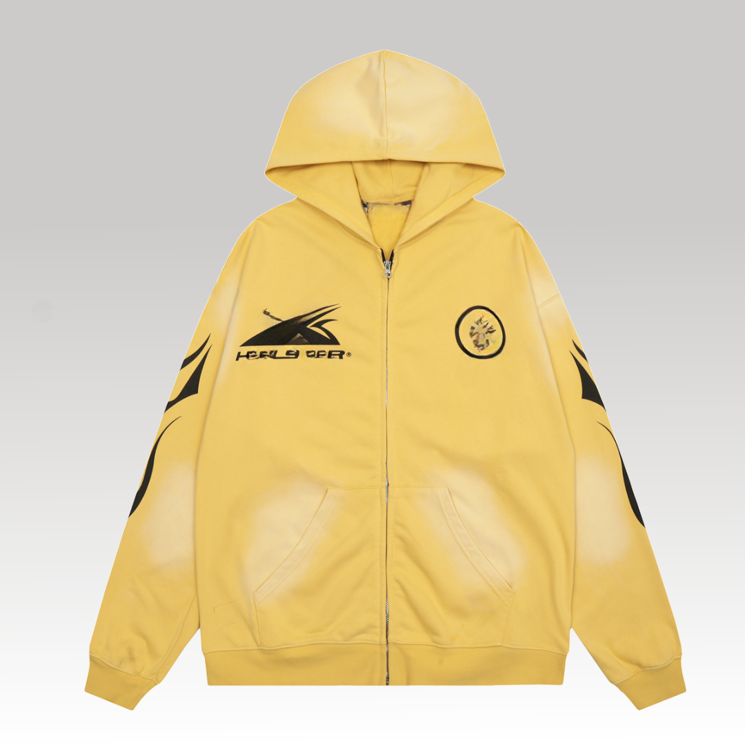 Sports Zip Up Sweatshirt Yellow