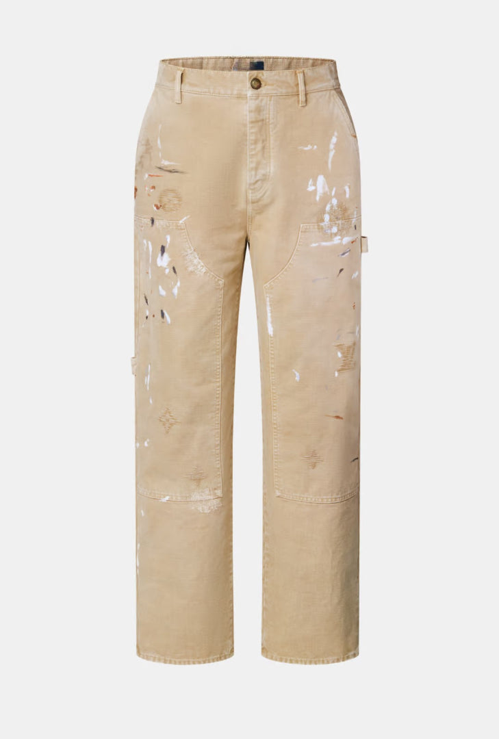 Embellished Denim Carpenter Pants