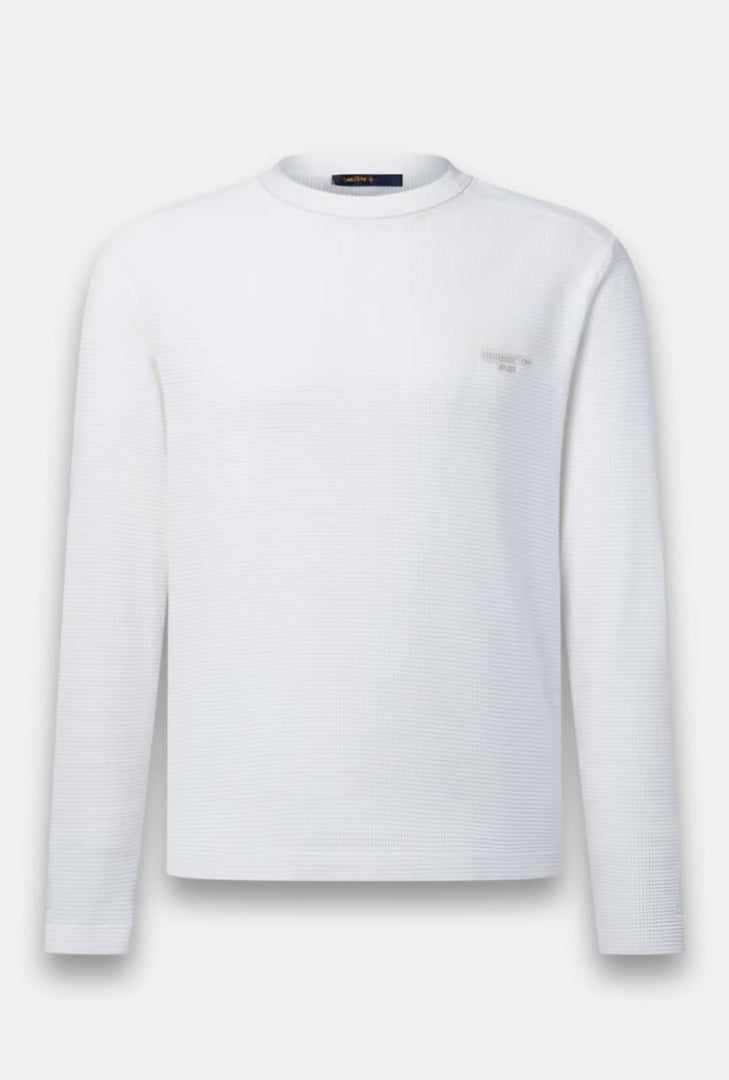 Waffle-Knit Long-Sleeve Tee