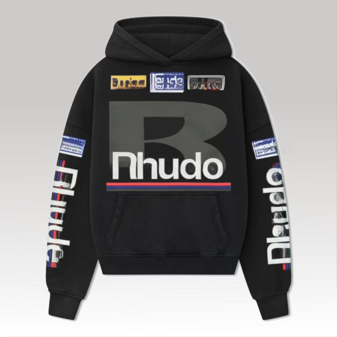 Petrol Patch Hoodie Black