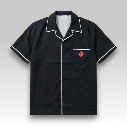 Black Towelling Monogram Shirt