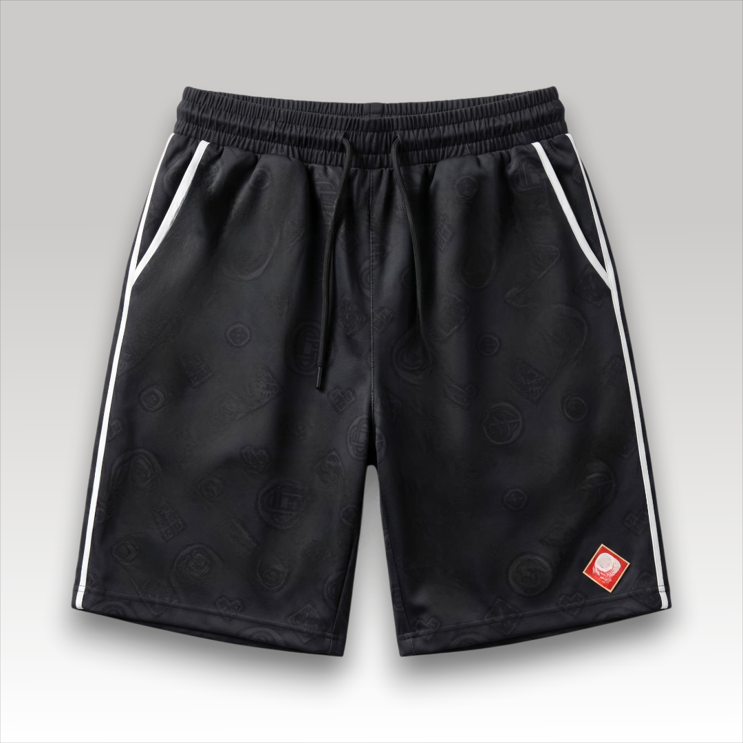 Black Towelling Monogram Short