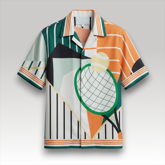 Court Abstrait Silk Shirt