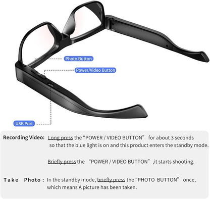 FocusGo 4K Glasses 📸 Dark and Clear Lenses +FREE CASE