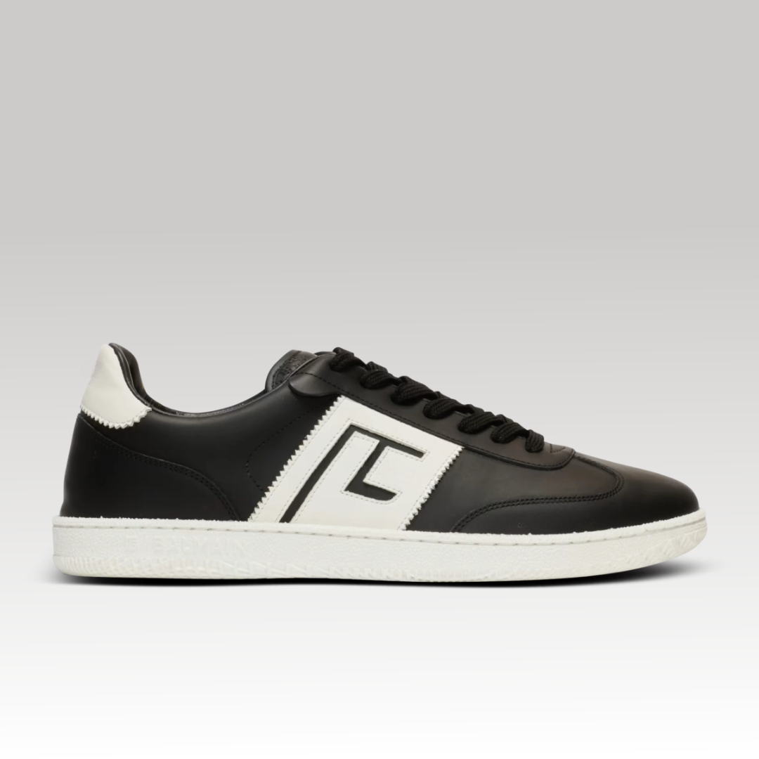 Calfskin Swan Trainers Black & White