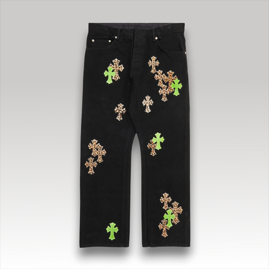 C.H. Green & Leopard Cross Jeans