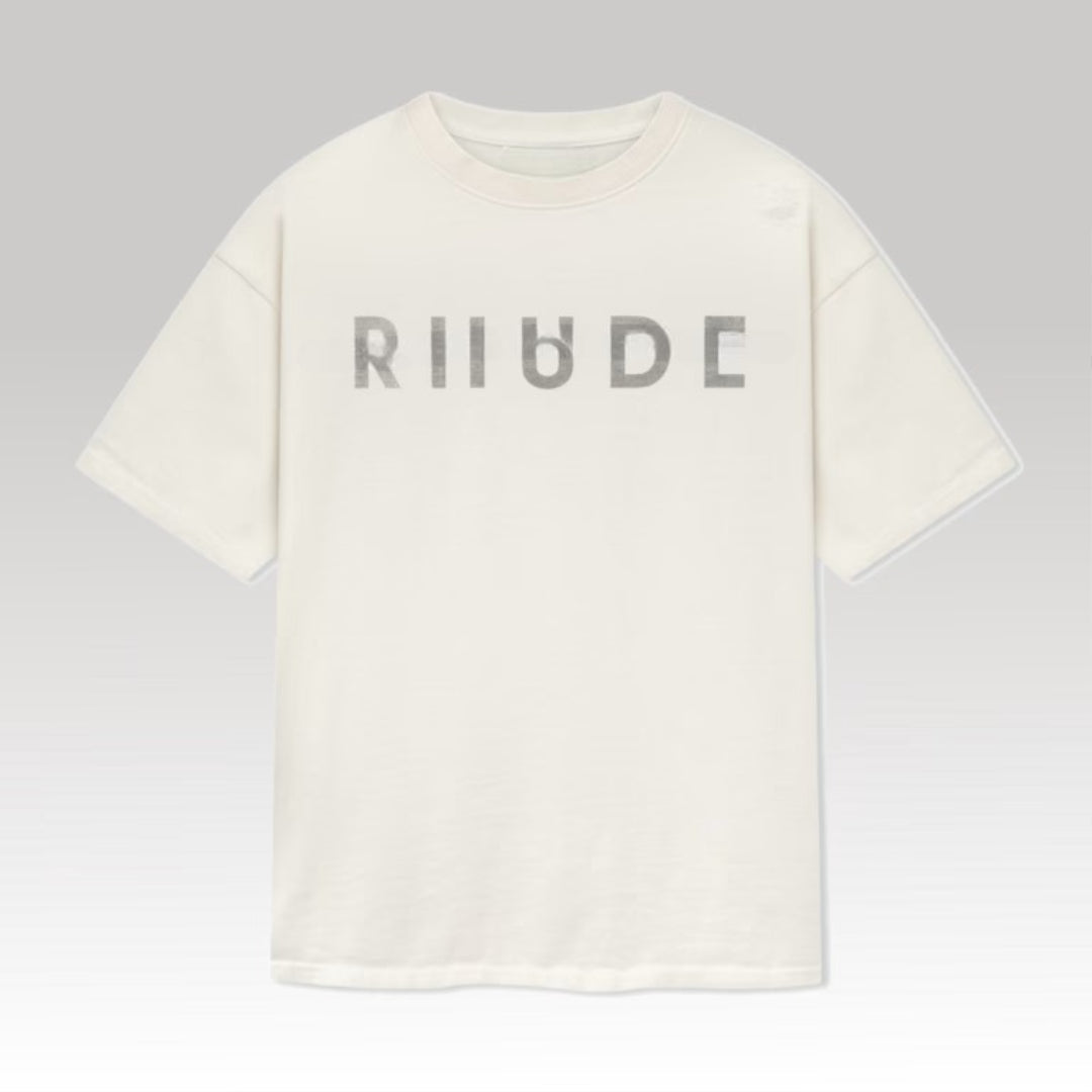 Distressed Logo Tee White