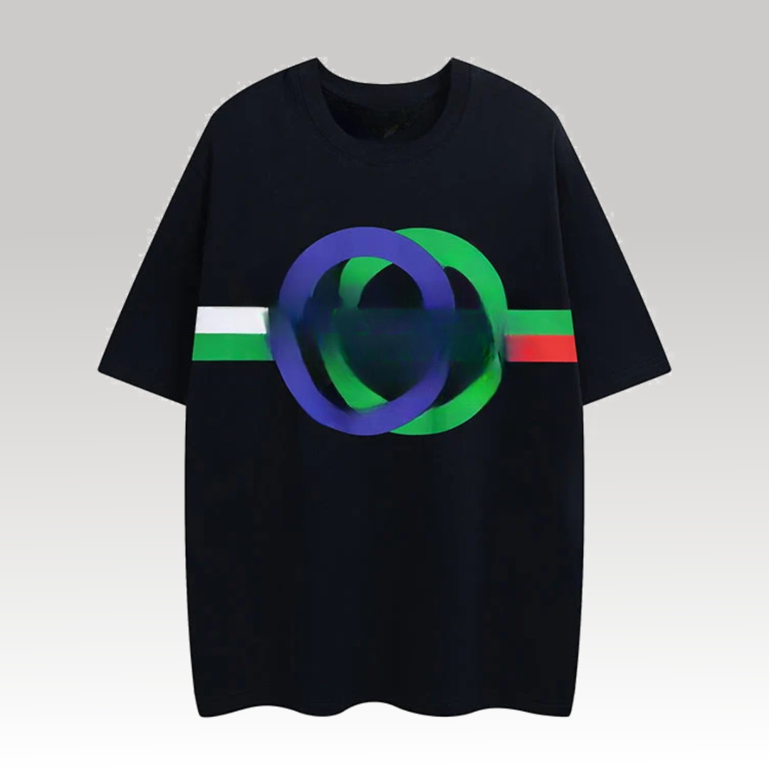 Round GG Cotton Tee Black