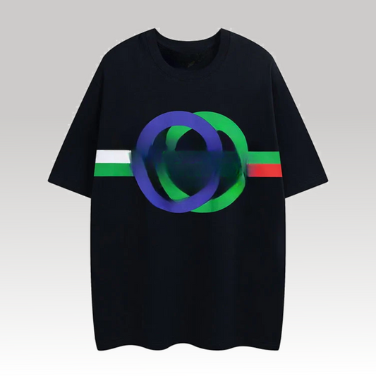 Round GG Cotton Tee Black