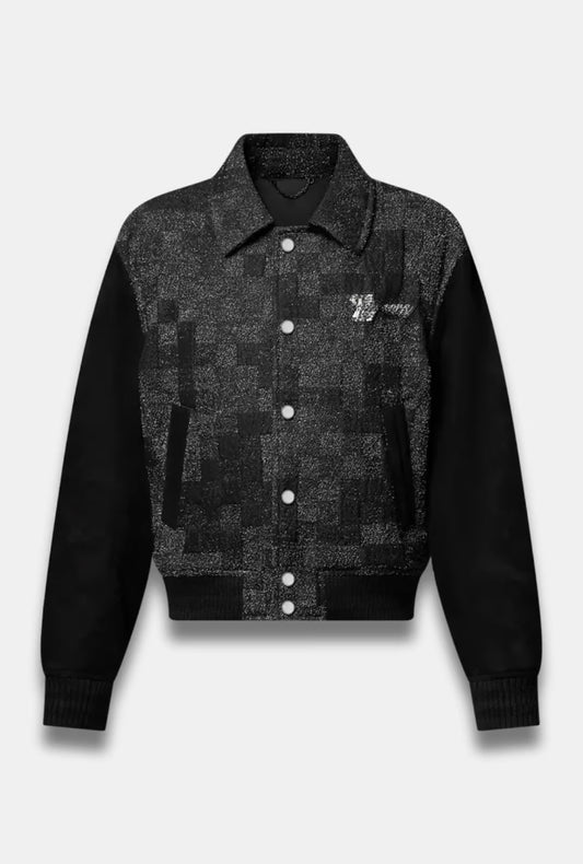 Mix Leather Varsity Blouson