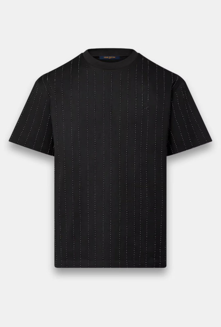 Crystal-Embroidered Cotton Tee