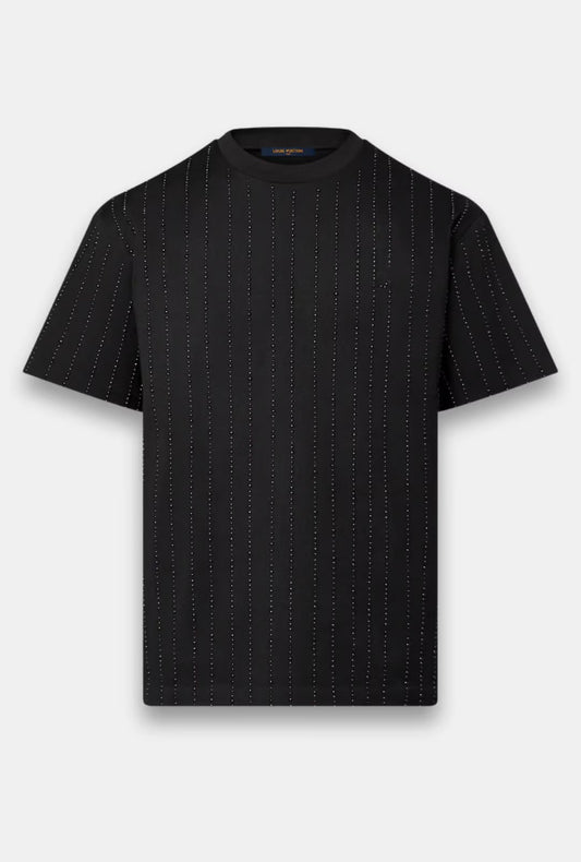 Crystal-Embroidered Cotton Tee