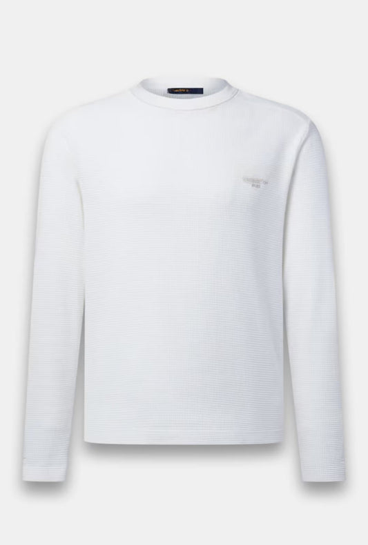 Waffle-Knit Long-Sleeve Tee