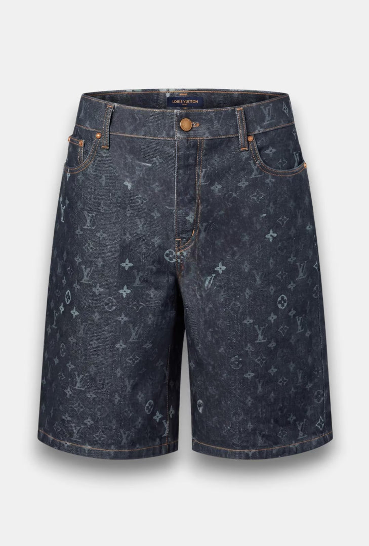 Monogram Denim Shorts