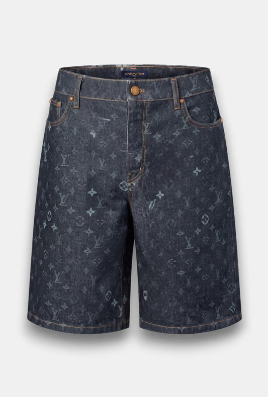 Monogram Denim Shorts