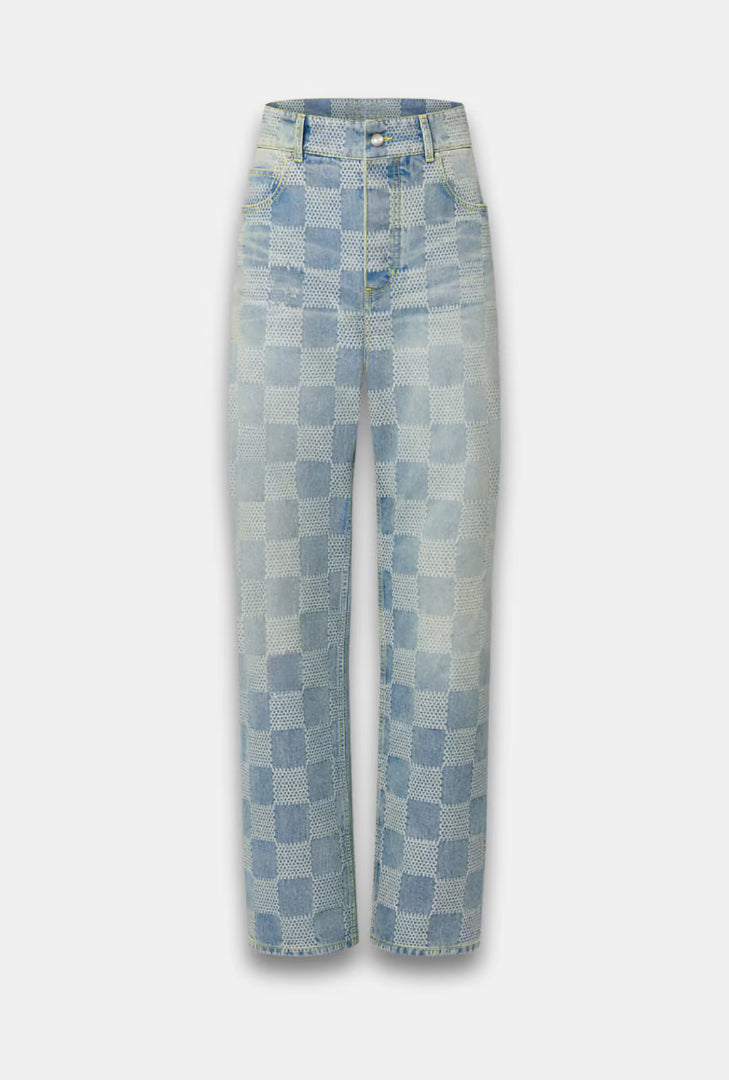 Damier Denim Skate Pants