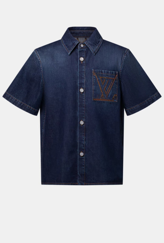 Short-sleeved Denim Shirt