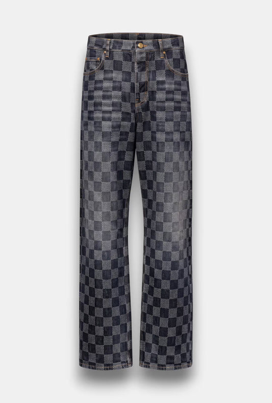Damier Denim Skate Pants