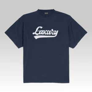 Luxury Script Oversized T-Shirt Blue