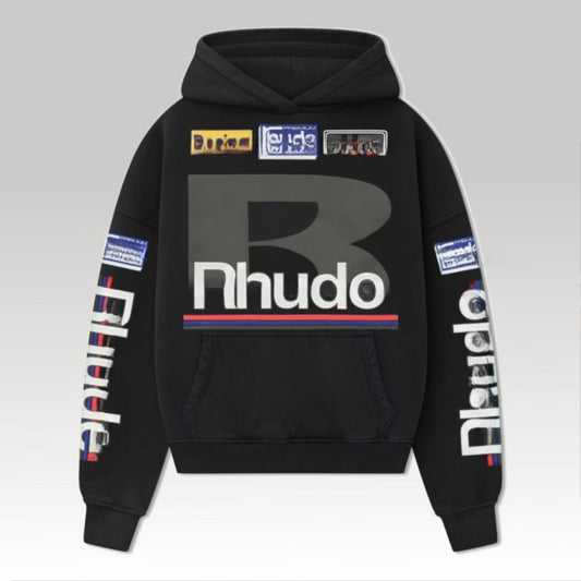 Petrol Patch Hoodie Black