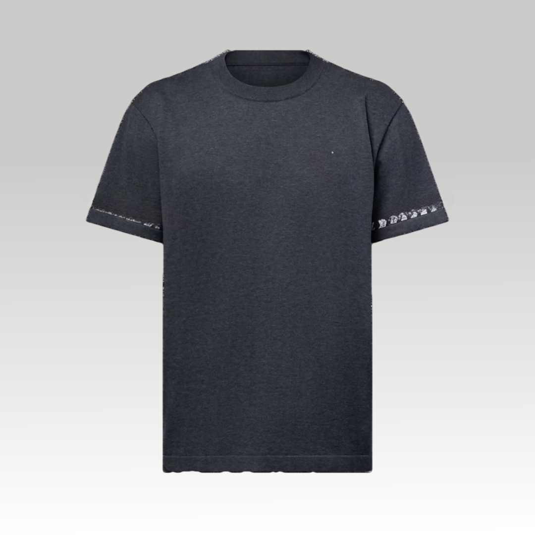 Short-Sleeved Cotton Crewneck Black